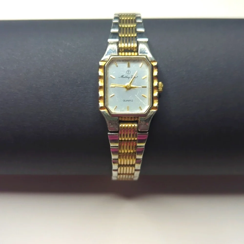 Vintage Mathey Tissot Quartz Gold and Silver Two-Tone Watch